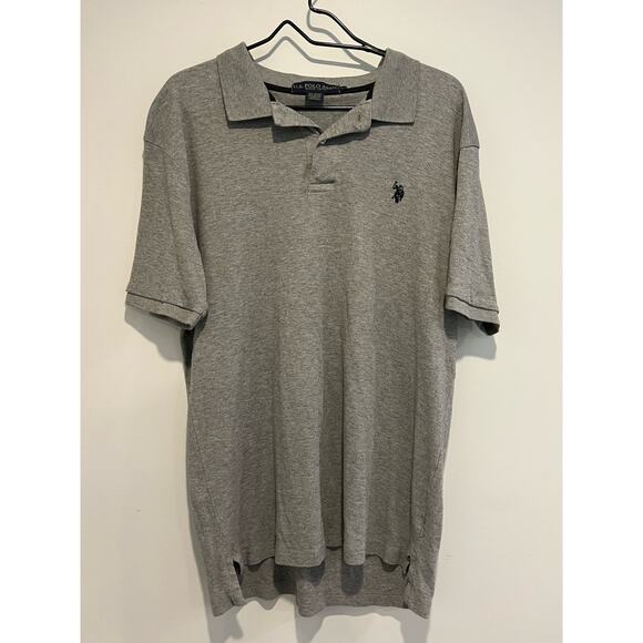 US Polo ASSN Classic Polo Shirt Collared Three‎ Button Gray Mens Size L - Picture 2 of 6